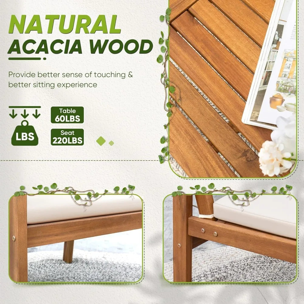 Acacia Wood Patio Furniture with Coffee Table