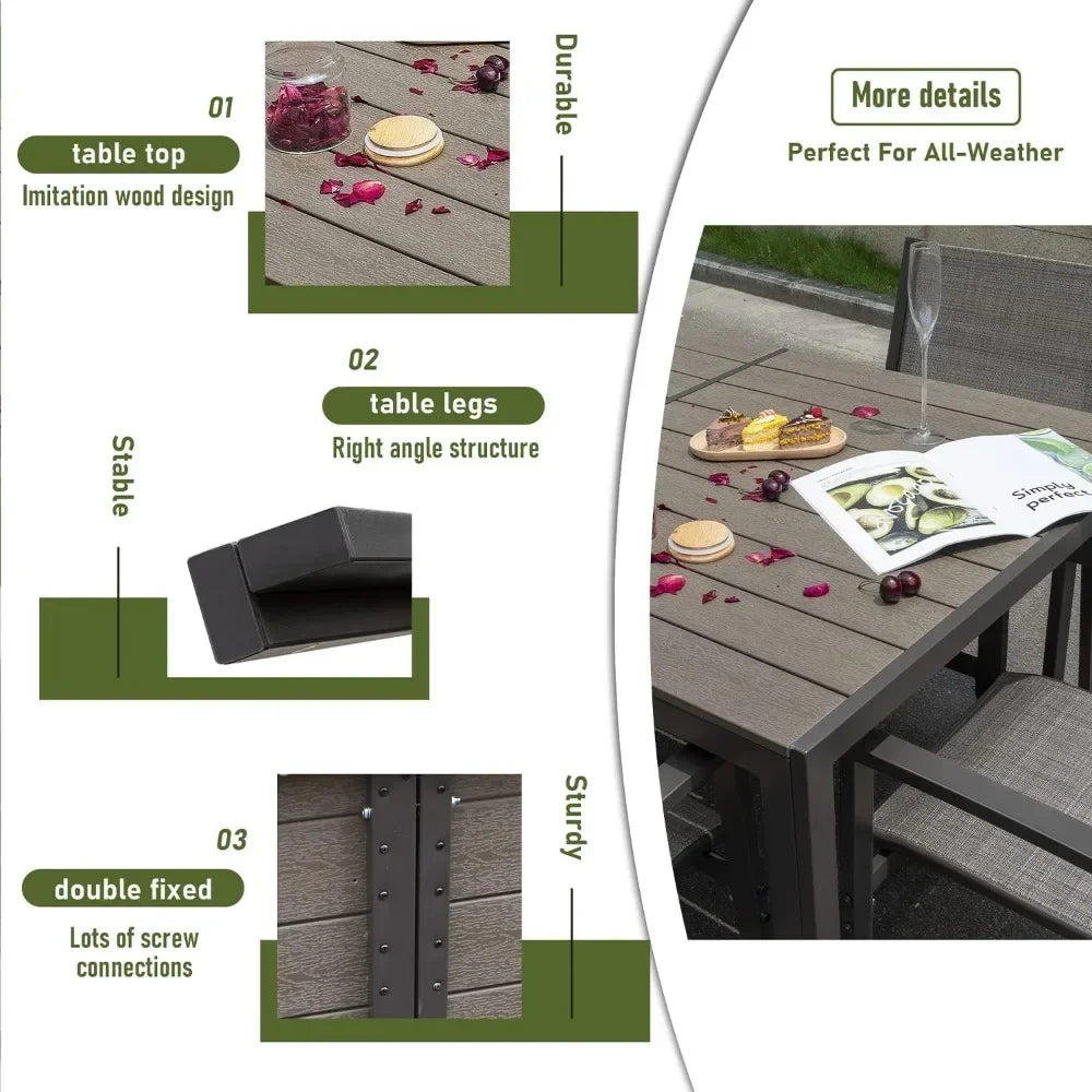 7 Piece Terrace Dining Outdoor Furniture Set