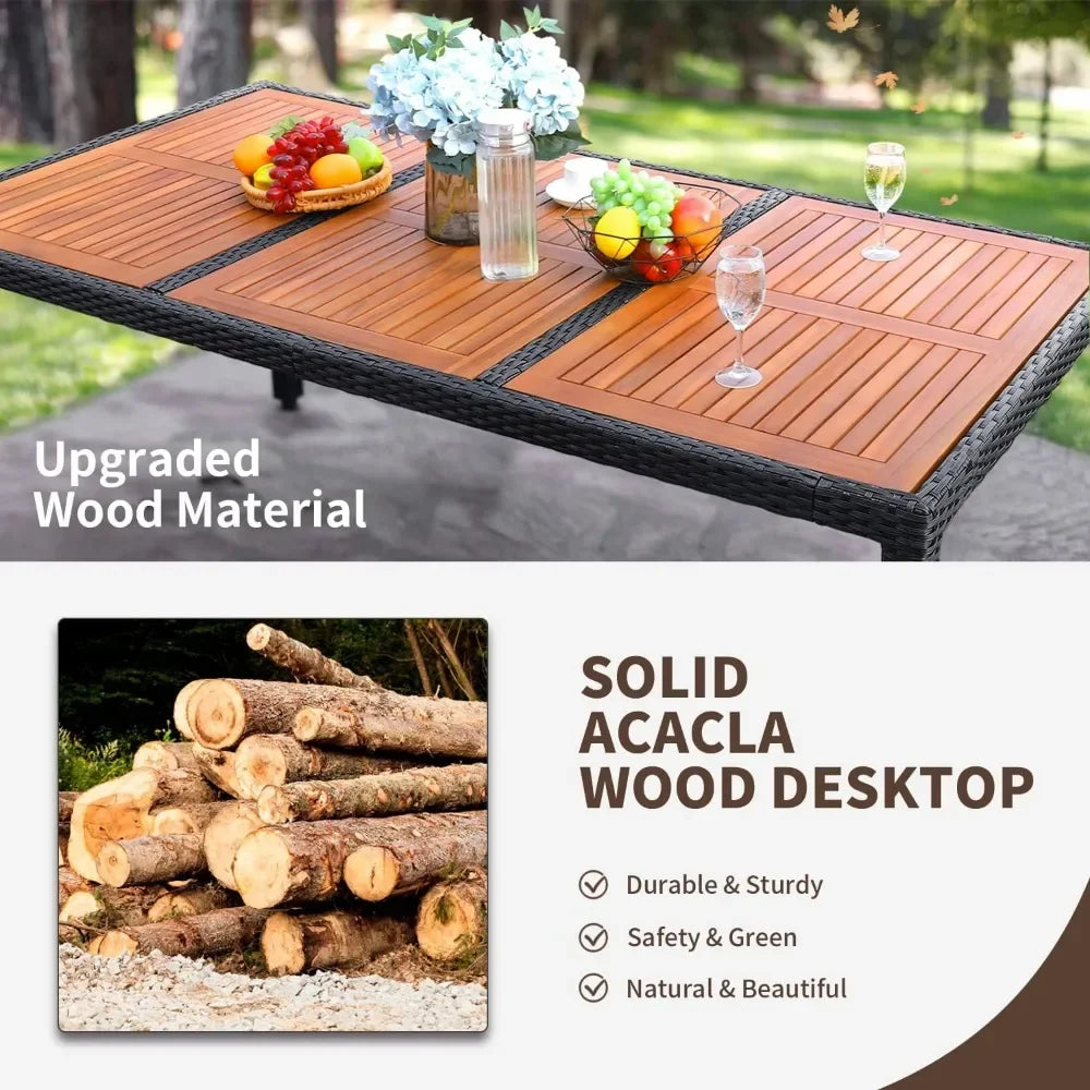 Patio Dining Set with Acacia Wood Table