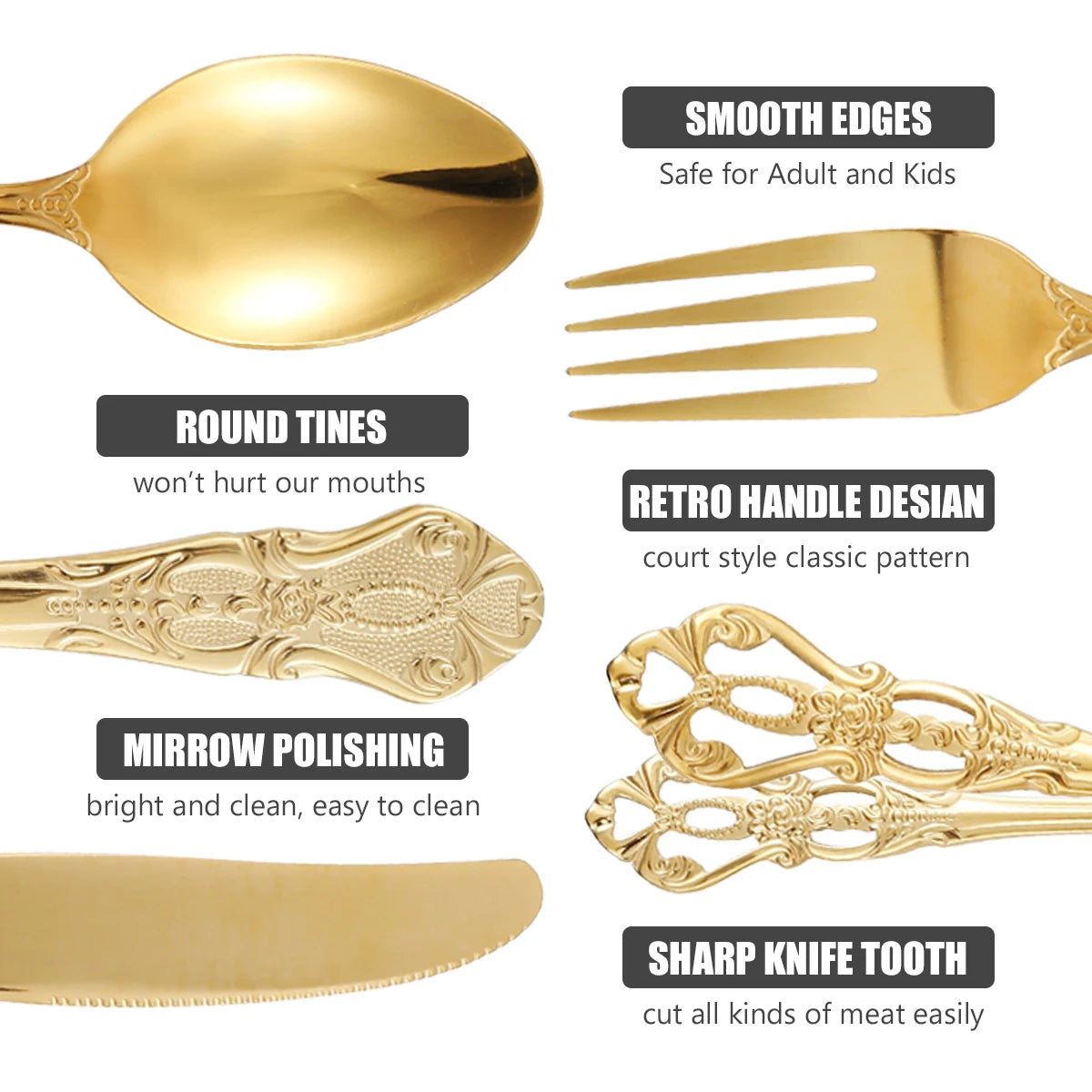 Retro Royal Western Tableware Cutlery Set
