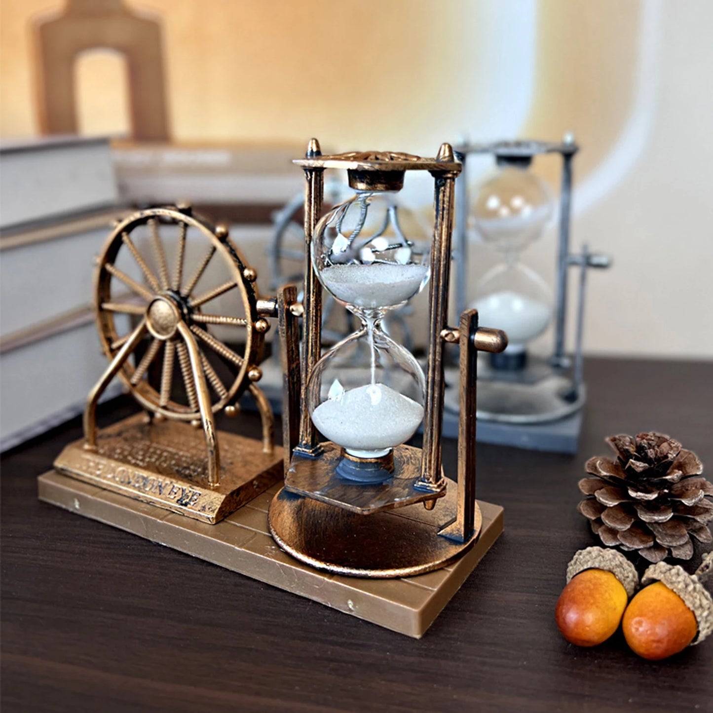 Vintage Ferris Wheel Statue Hourglass Sand Clock