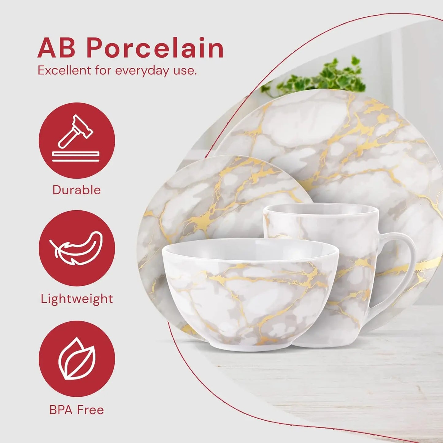Elegant Marble Plates and Bowls Sets,