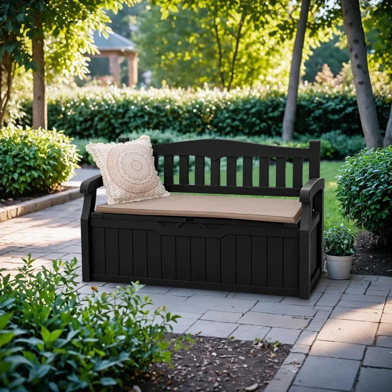 80 Gallon Storage Bench Deck Box with Cushions,