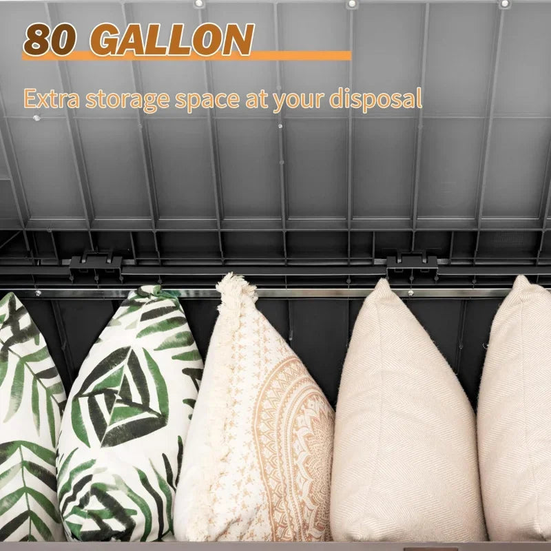 80 Gallon Storage Bench Deck Box with Cushions,