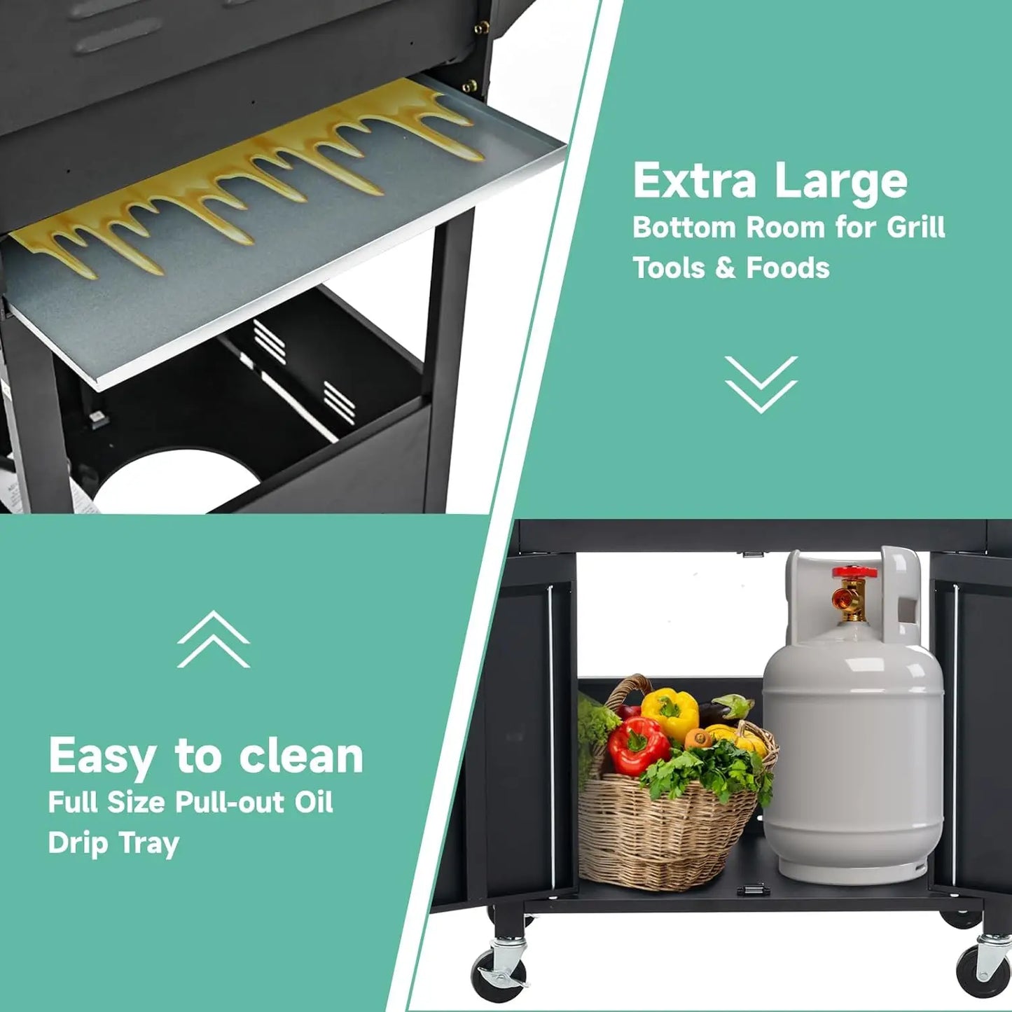 4-Burner Propane Gas Grill Sear Side Burner