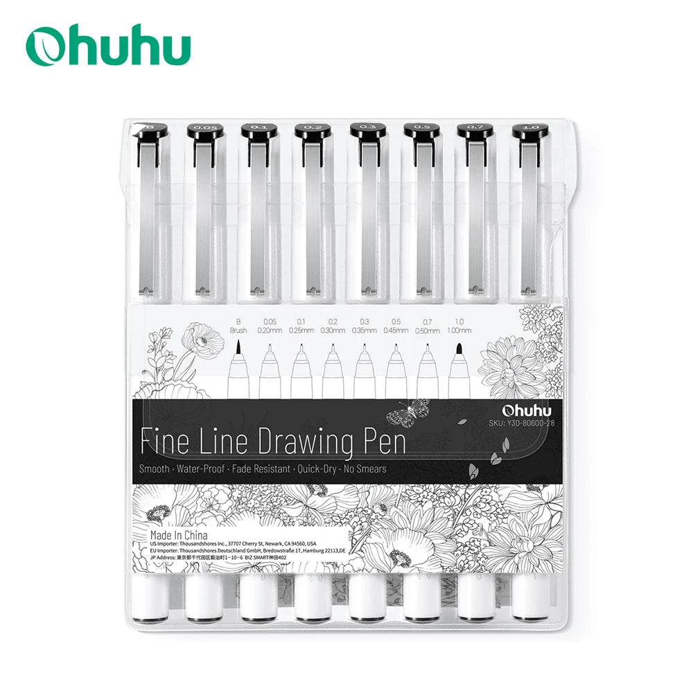 Fineliner Drawing Colored Pens. Waterproof