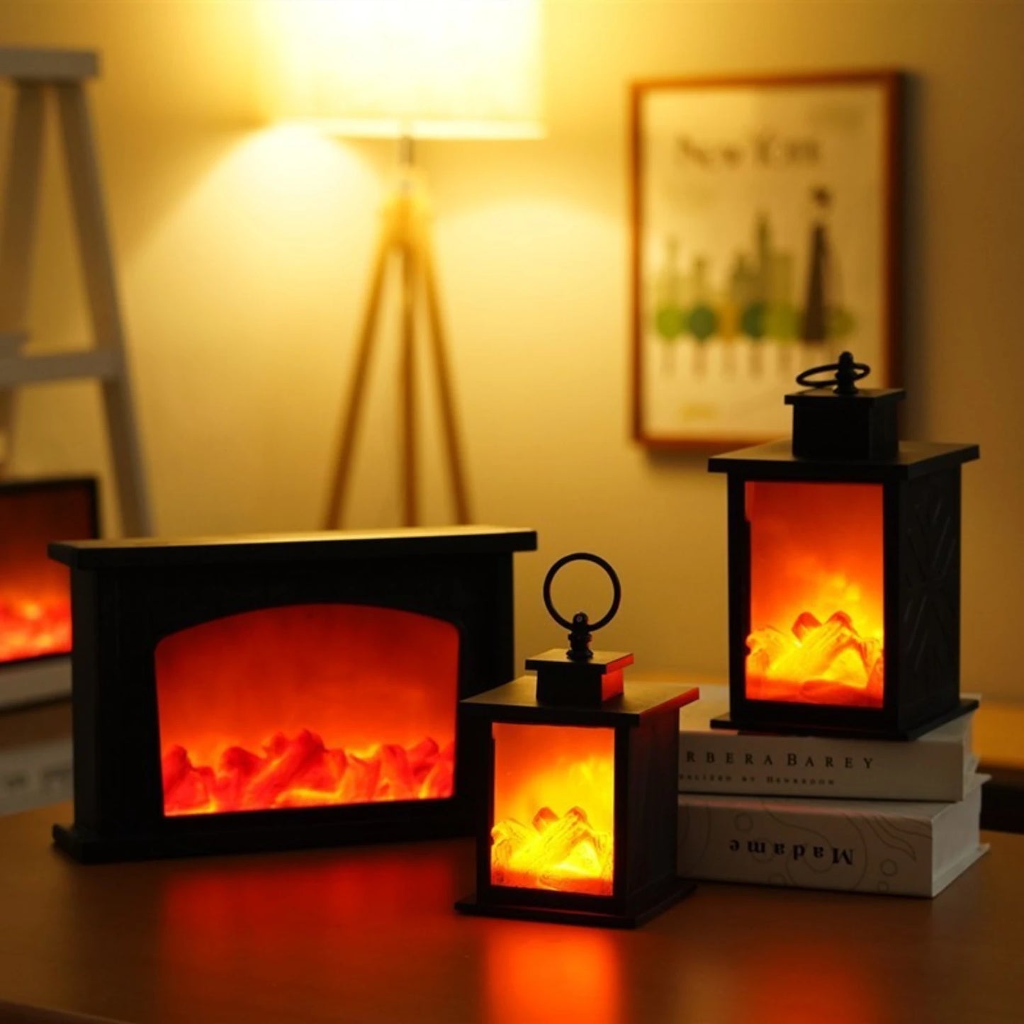 LED Flame Lantern Lamp - Bedroom or Living Room -