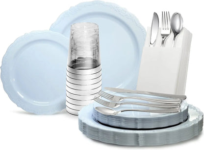 Vintage Wedding Plastic Plates & cutlery