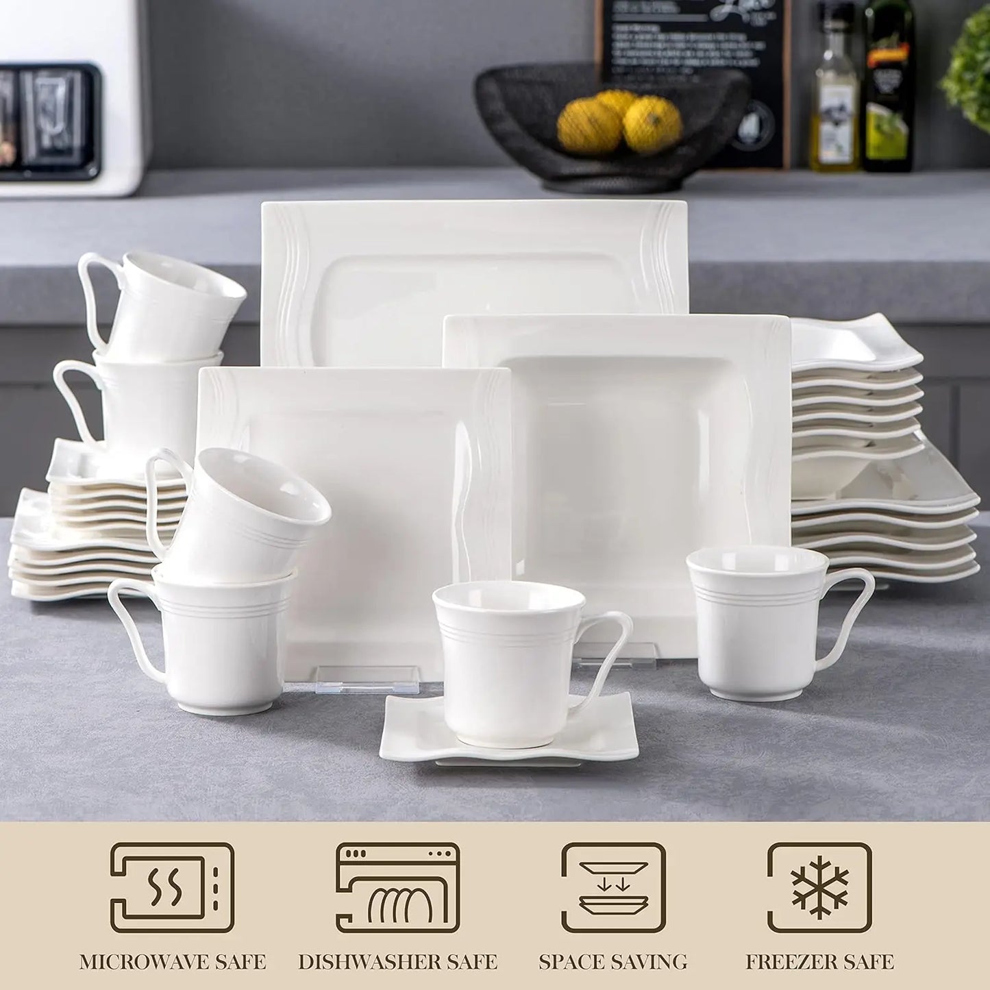 Ivory White Porcelain Dinnerware Sets