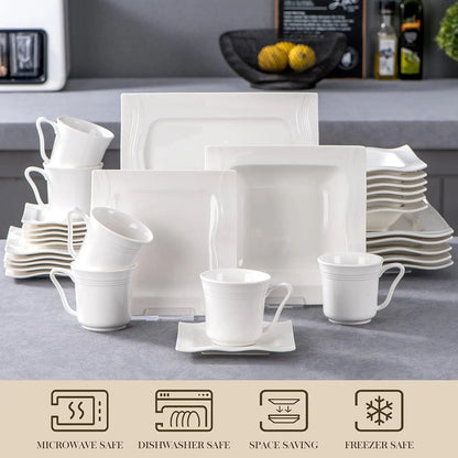 Ivory White Porcelain Dinnerware Sets