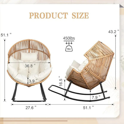 Wicker Egg Chair, Lounge Chair for Outdoor, Indoor