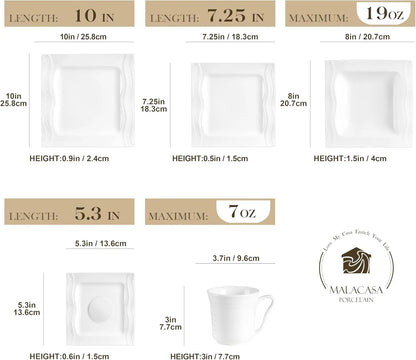 Ivory White Porcelain Dinnerware Sets