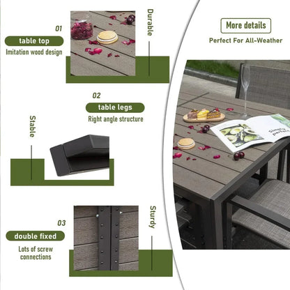 7 Piece Terrace Dining Outdoor Furniture Set