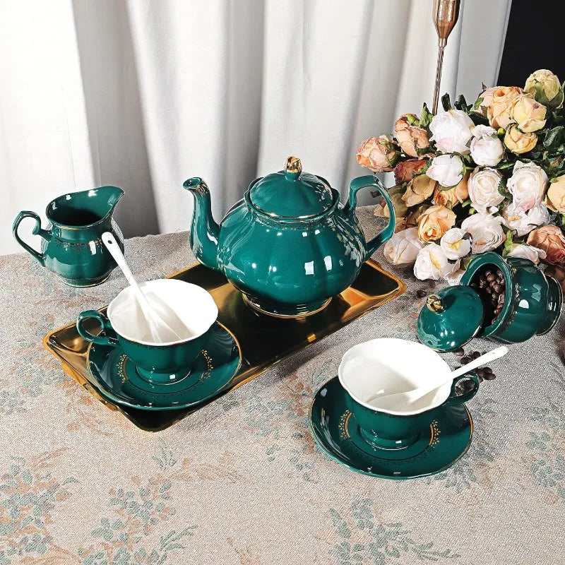 Blue Flowers Porcelain Tea Set,