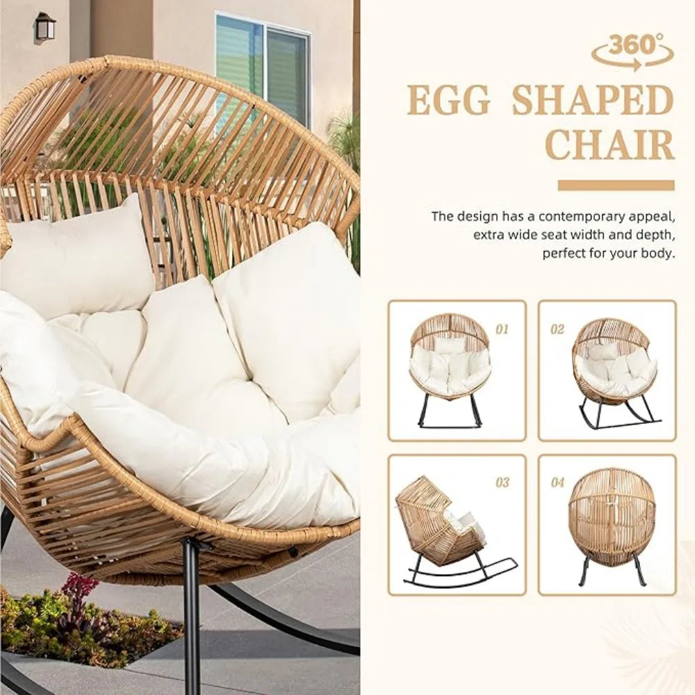 Wicker Egg Chair, Lounge Chair for Outdoor, Indoor