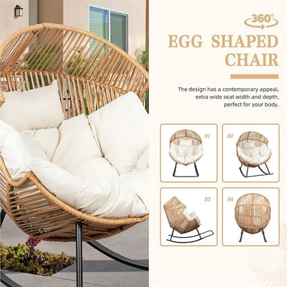 Wicker Egg Chair, Lounge Chair for Outdoor, Indoor