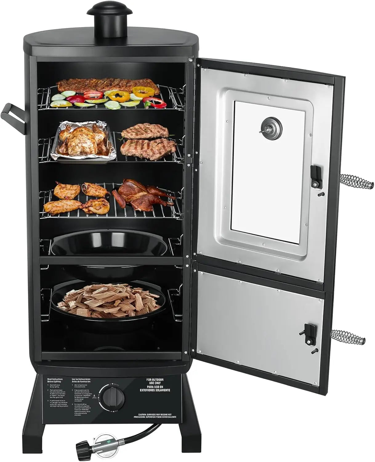 Vertical Propane Smoker with Temperature Control