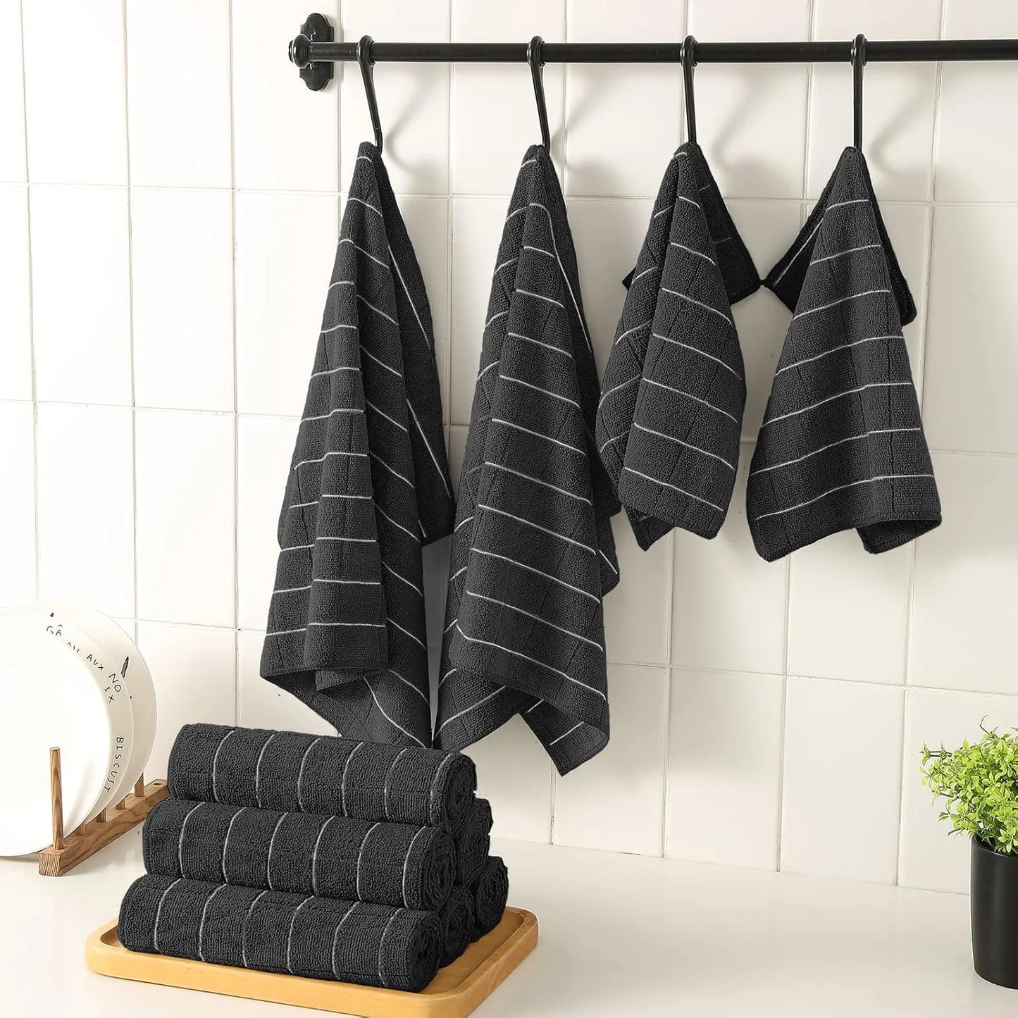 Microfiber Kitchen Towels and Dishcloths Set