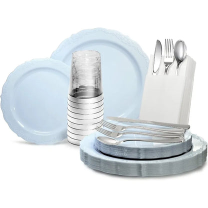 Vintage Wedding Plastic Plates & cutlery