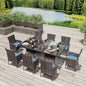 Patio Dining Set, Glass Tabletops, Chairs with Cushions,