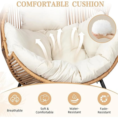 Wicker Egg Chair, Lounge Chair for Outdoor, Indoor