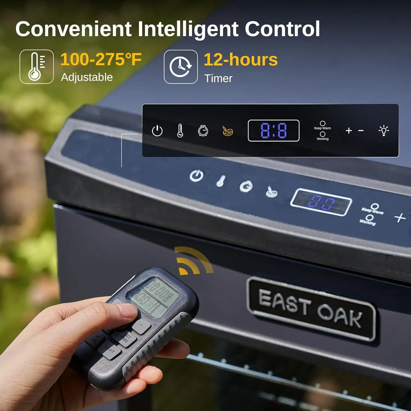 Electric Outdoor Smoker with Meat Thermometer, with Remote