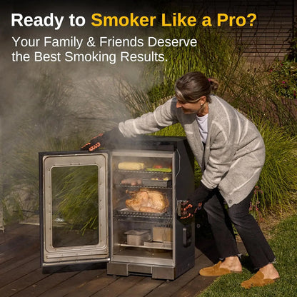 Electric Outdoor Smoker with Meat Thermometer, with Remote