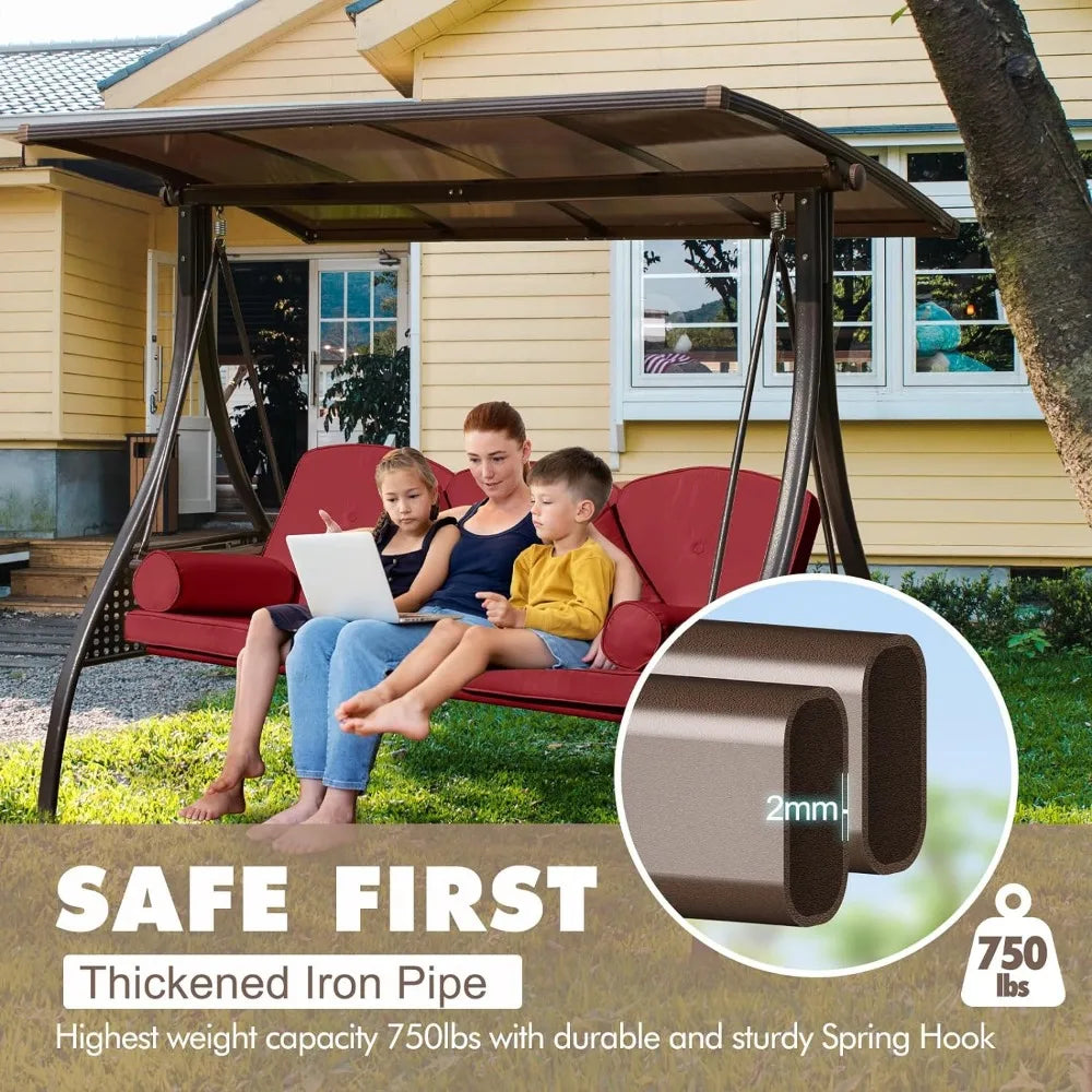Outdoor Porch Swing with Hardtop