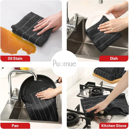 Microfiber Kitchen Towels and Dishcloths Set