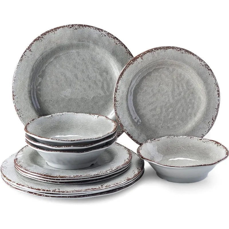 Vintage White Melamine Dinnerware, Outdoor / Indoor