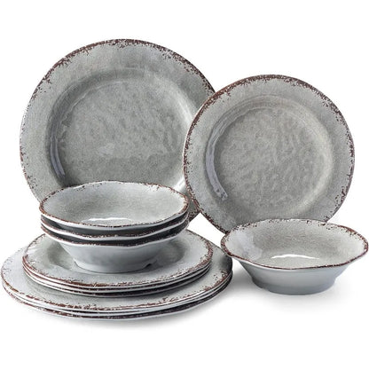 Vintage White Melamine Dinnerware, Outdoor / Indoor