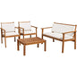 Acacia Wood Patio Conversation Sofa with Table