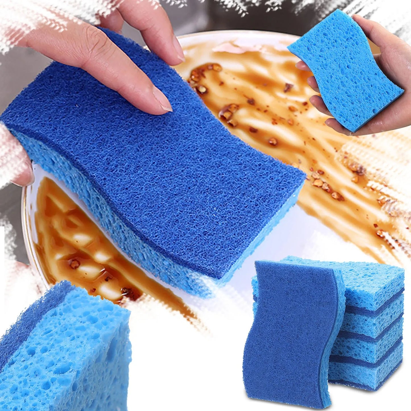 Compressed Wood Pulp Dishwashing Sponges