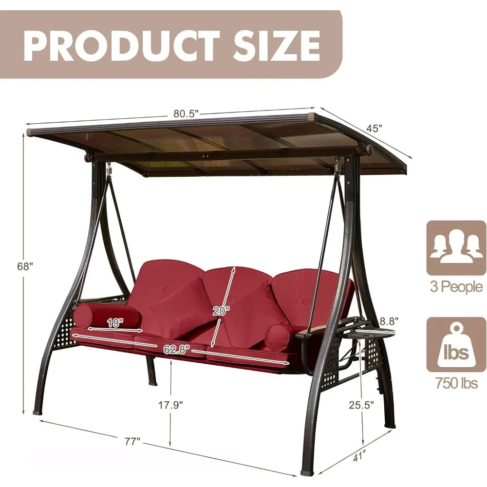 Outdoor Porch Swing with Hardtop
