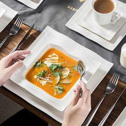 Ivory White Porcelain Dinnerware Sets