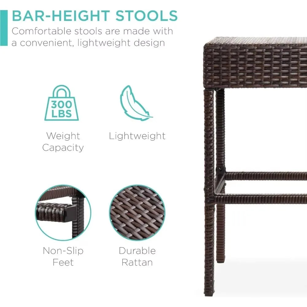 Outdoor Wicker Bar Table Set