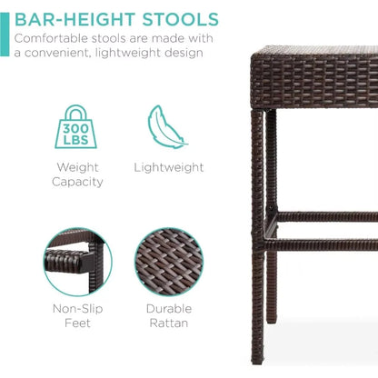 Outdoor Wicker Bar Table Set