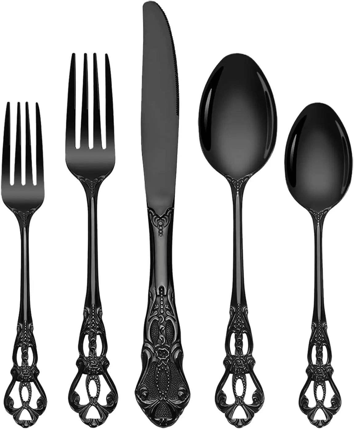 Black Silverware Set, Gorgeous Retro