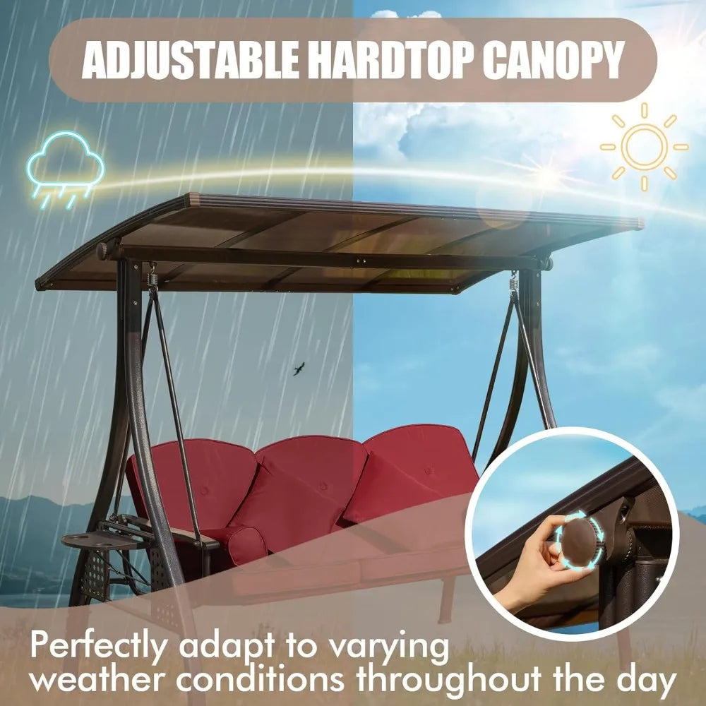 Outdoor Porch Swing with Hardtop