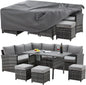 7 Pieces Wicker Outdoor Sectional with High Table