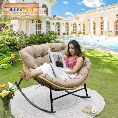 Outdoor  Rocking Chair with Padded Cushion
