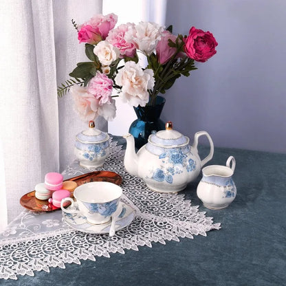 Blue Flowers Porcelain Tea Set,