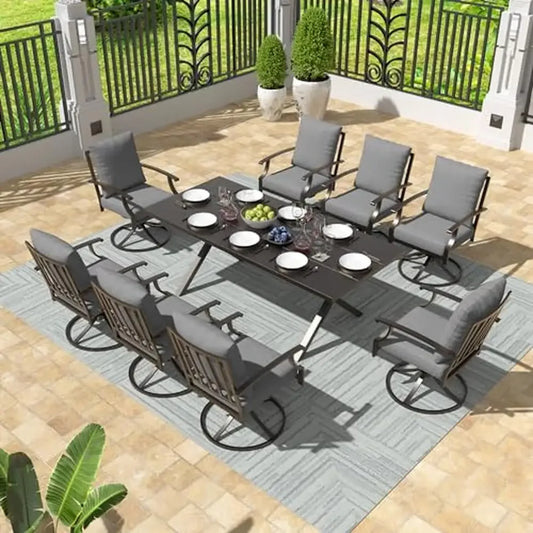 Outdoor Dining Set with Swivel Chairs