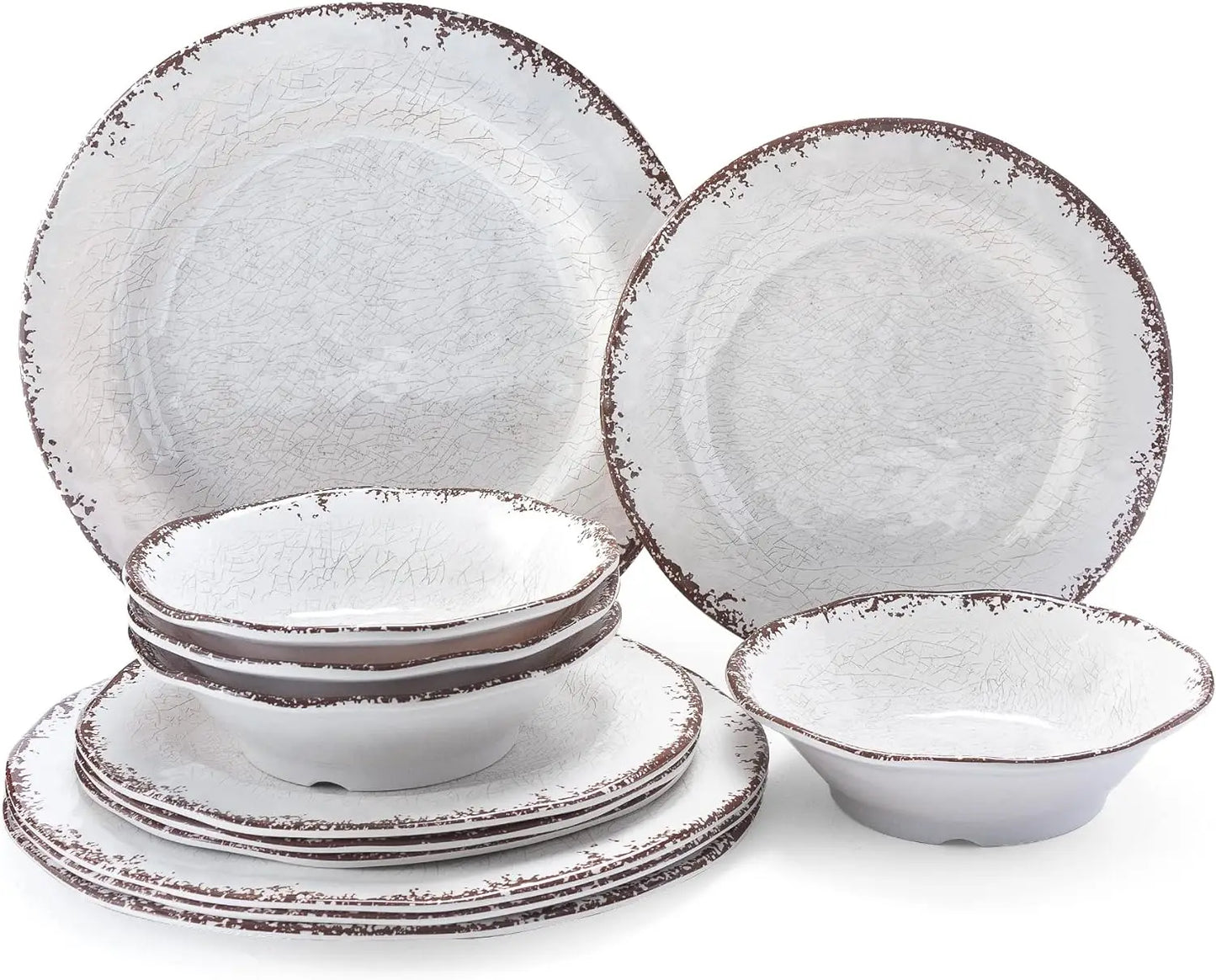 Vintage White Melamine Dinnerware, Outdoor / Indoor