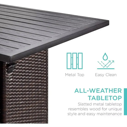 Outdoor Wicker Bar Table Set