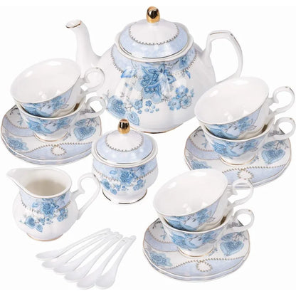 Blue Flowers Porcelain Tea Set,