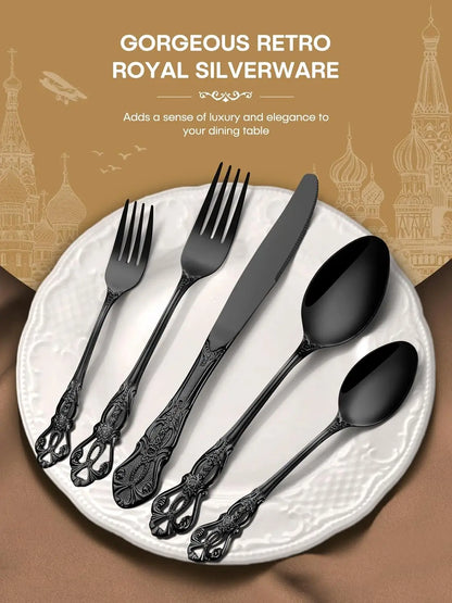 Black Silverware Set, Gorgeous Retro
