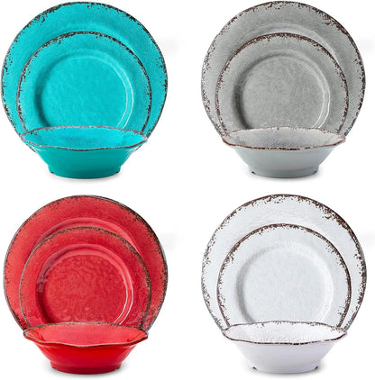 Vintage White Melamine Dinnerware, Outdoor / Indoor