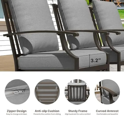 Outdoor Dining Set with Swivel Chairs