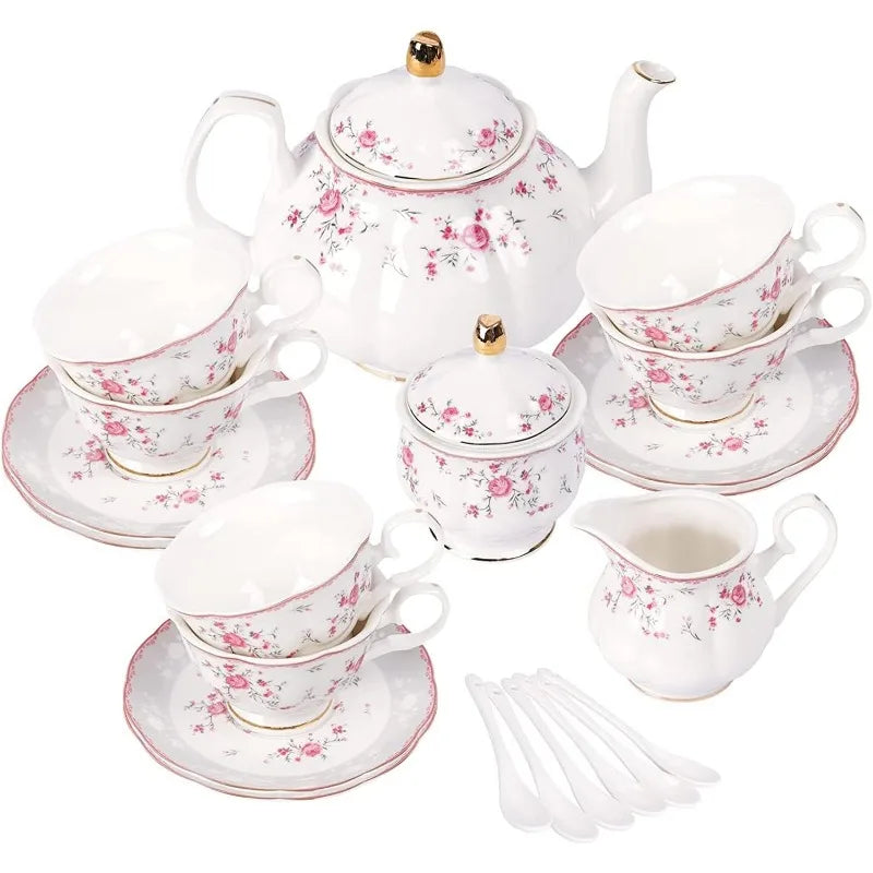 Blue Flowers Porcelain Tea Set,